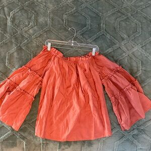 Women's Coral Off-Shoulder Skirt